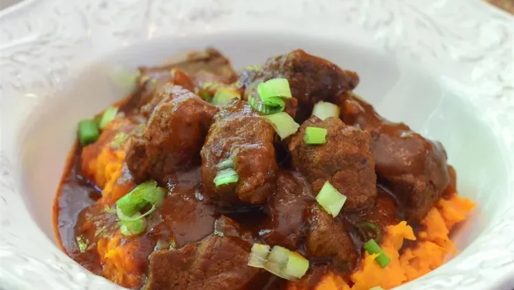 Trending Recipe: How to Make Red Chile Braised Beef Stew over Mashed Sweet Potatoes Step-by-Step